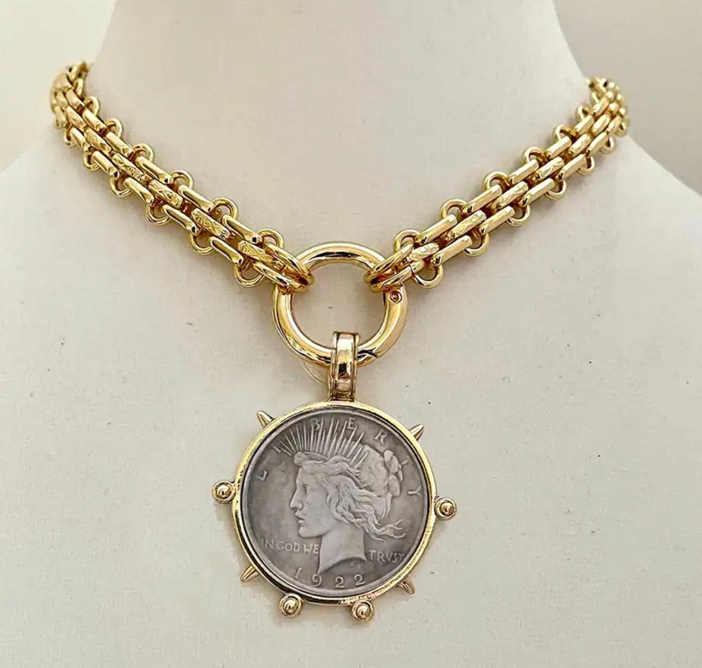 Big Liberty medal necklace