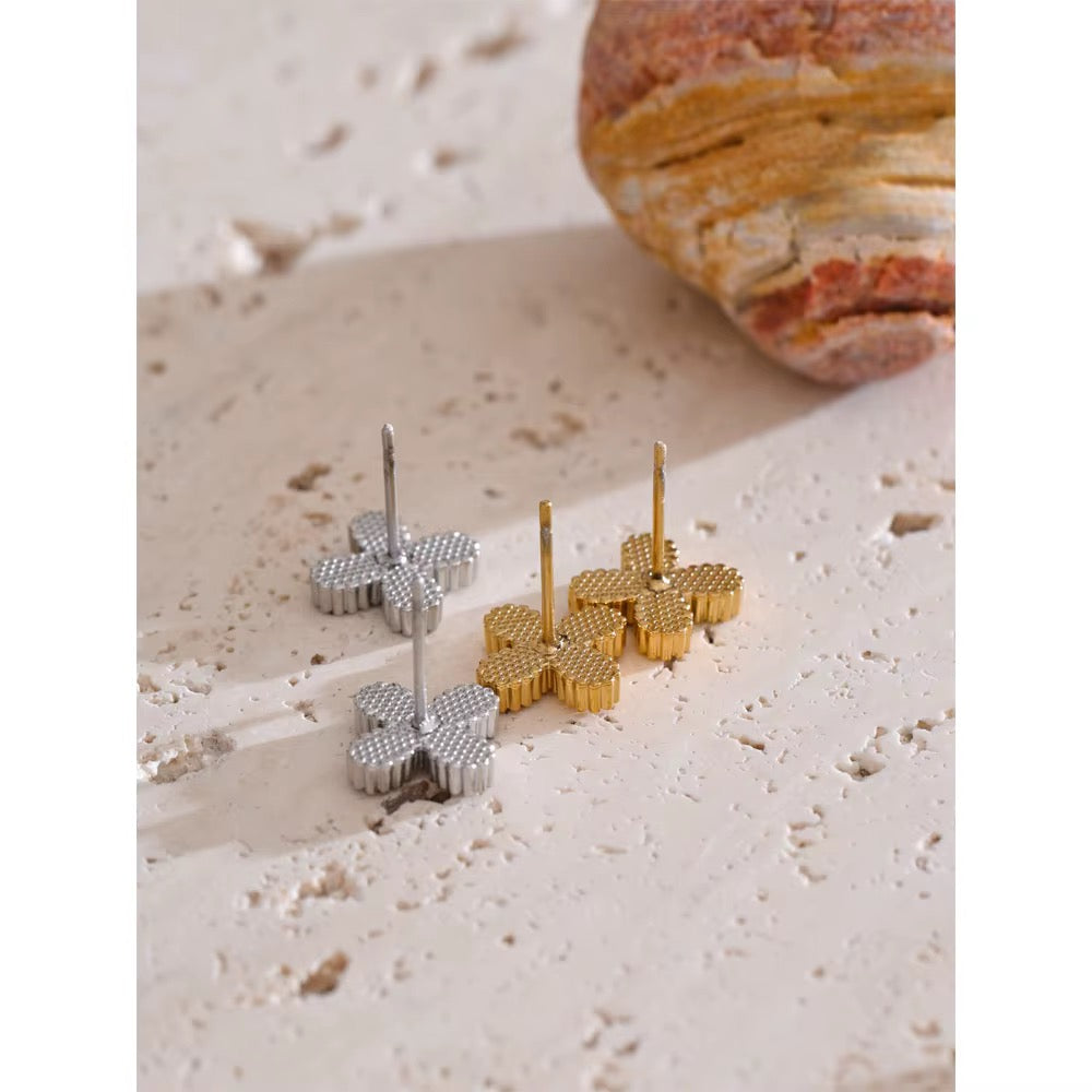 CZ Flower Stud Earrings