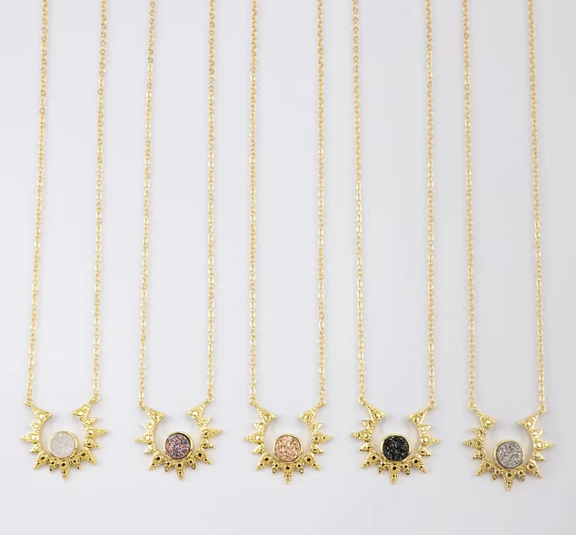 Druzy Sunburst Necklace