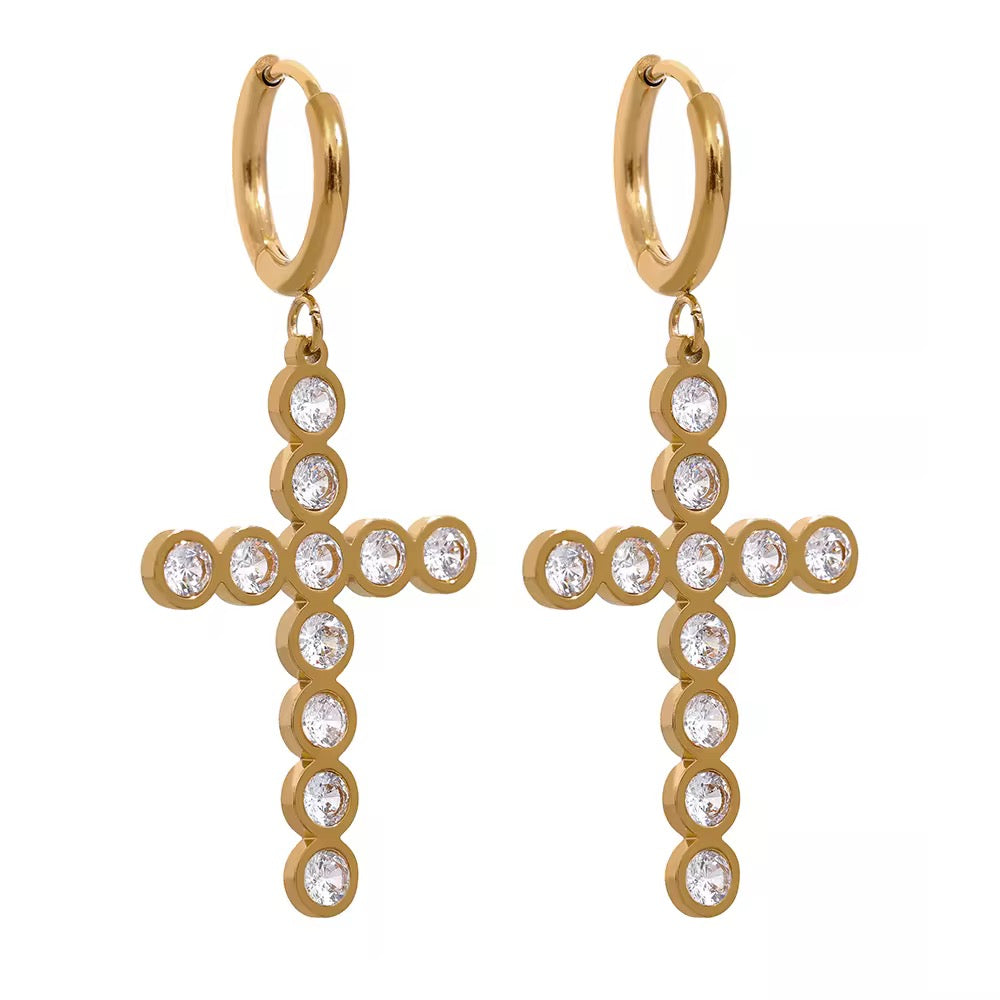 Cross beads earring