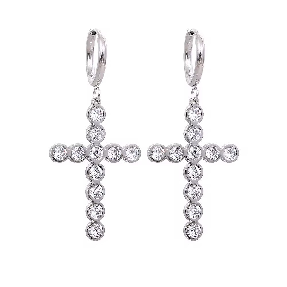Cross beads earring