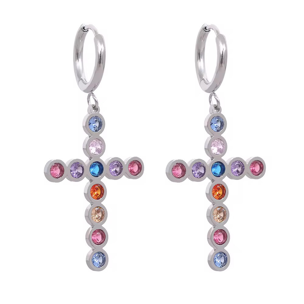 Cross beads earring