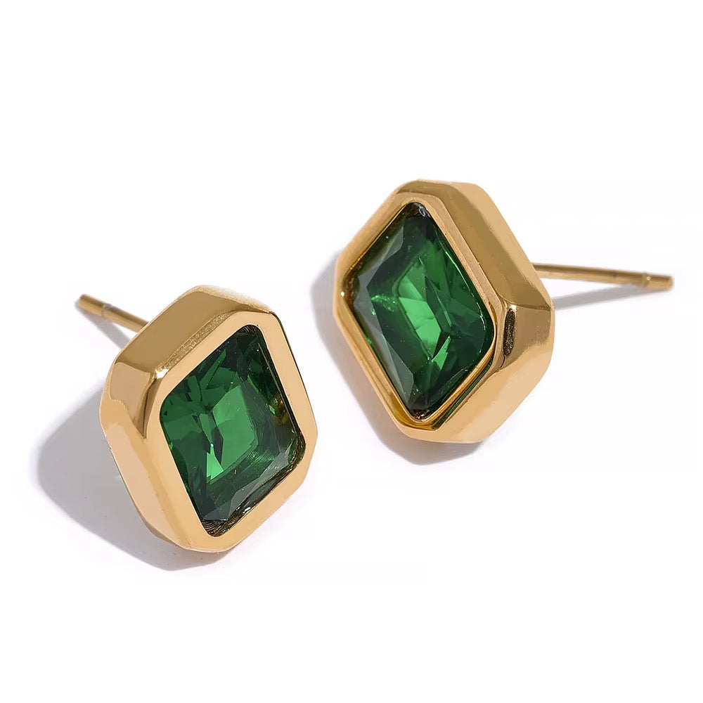 Square Crystal Studs