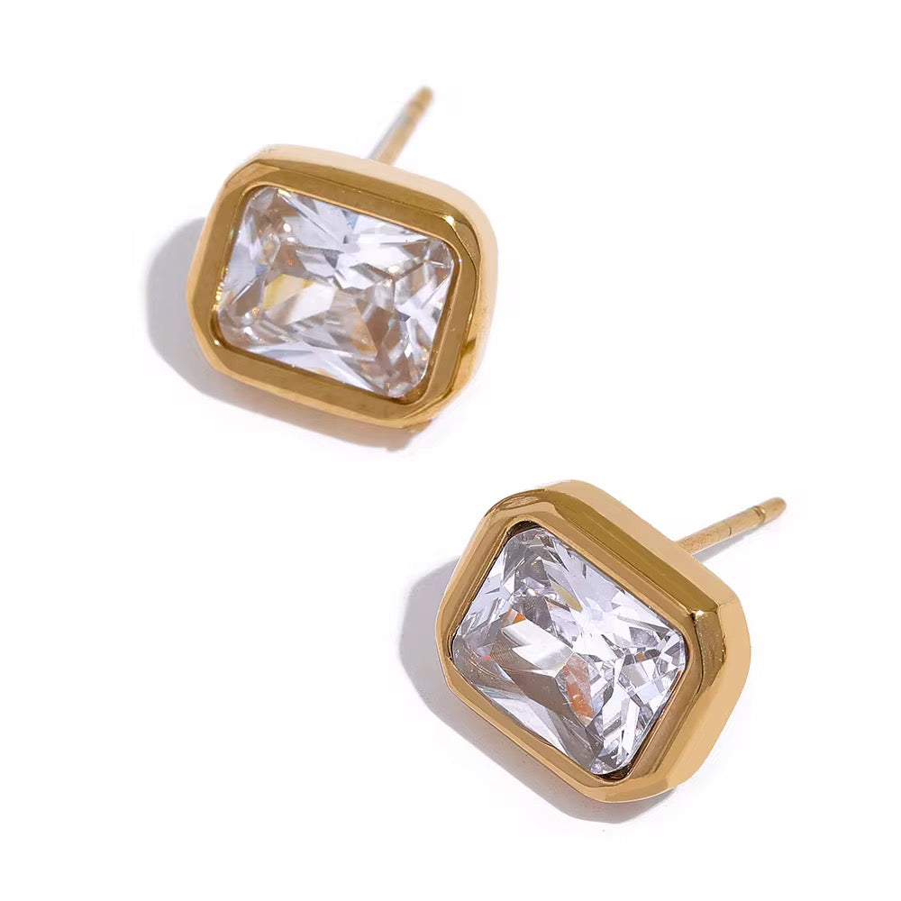 Square Crystal Studs