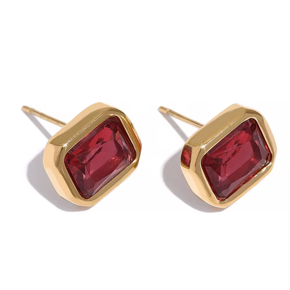 Square Crystal Studs