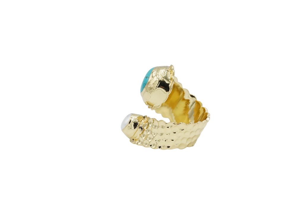 Turquoise & Pearl Ring