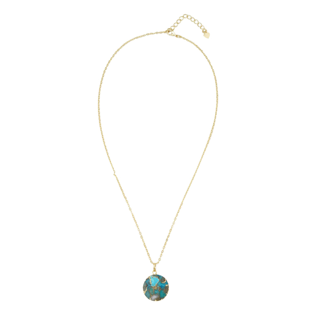 Natural Turquoise Stella Circle Necklace