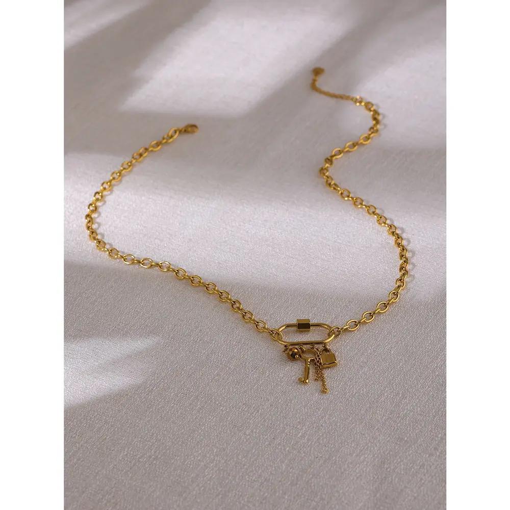 Lock and key necklace