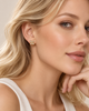 CZ Flower Stud Earrings