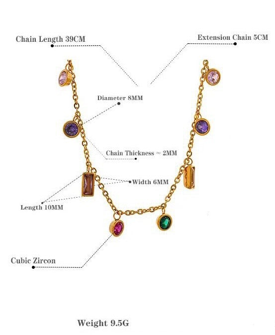 Multicolor Crystal Chocker Necklace