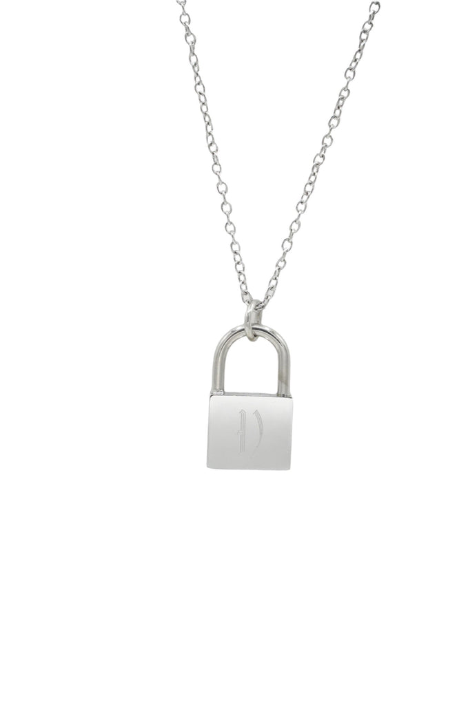 Lock Initial Necklace Silver