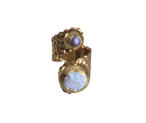 Turquoise & Pearl Ring (r)