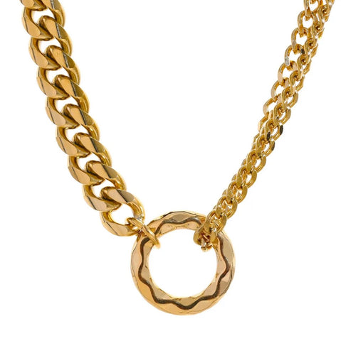 Lock Initial Necklace Gold