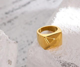 Square Hammered Ring