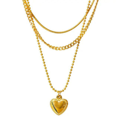 Snake Chain with CZ Heart Pendant