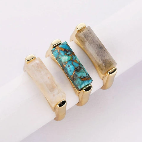 Double Mother of pearl and Black pearl Ring (r)